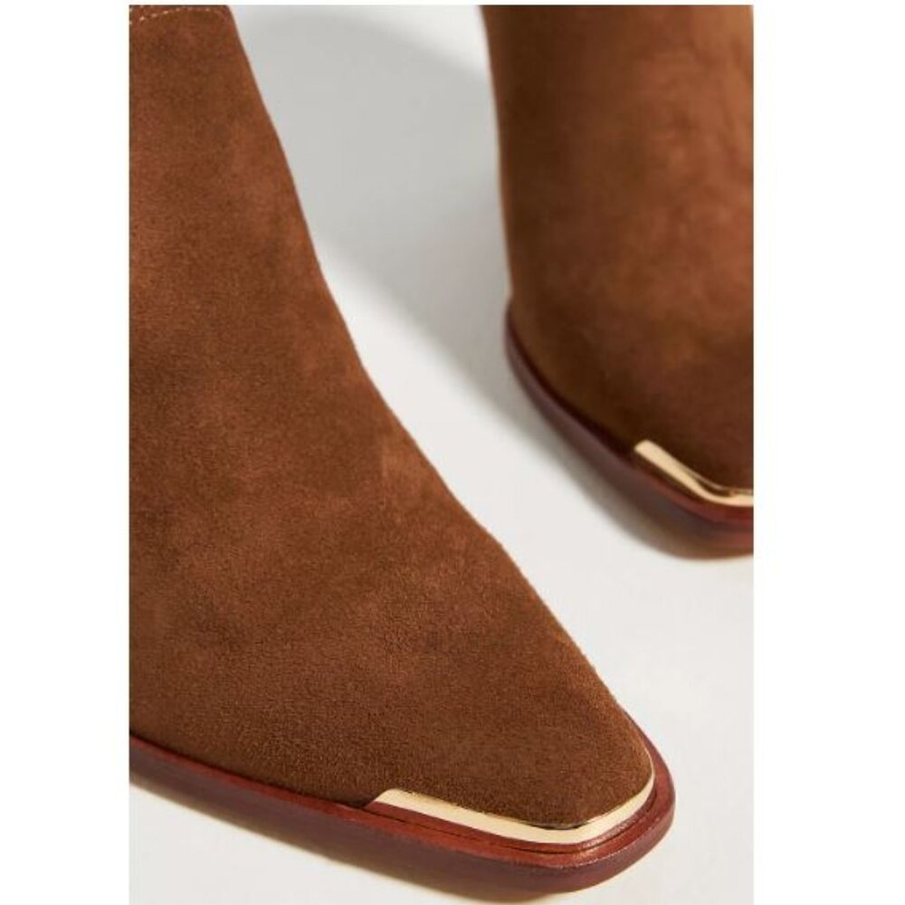 Dolce Vita Western Suede Heeled Mules in Brown from Anthropologie - Size 9 - NWT - Picture 4 of 13